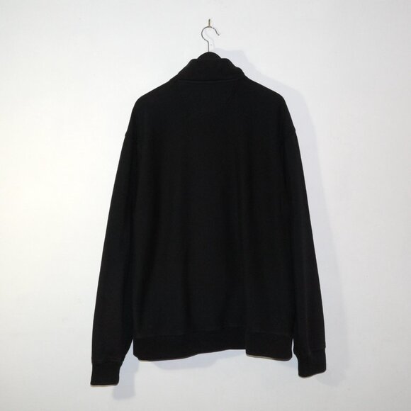 Stussy Stock Logo Mock Neck Quarter 1/4 Zip Sweatshirt Black Mens XL - Picture 2 of 9